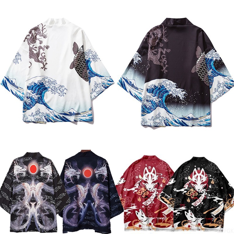 Women'S Fashion Kimono - Chinese stijl harajuku haori bedrukte cape