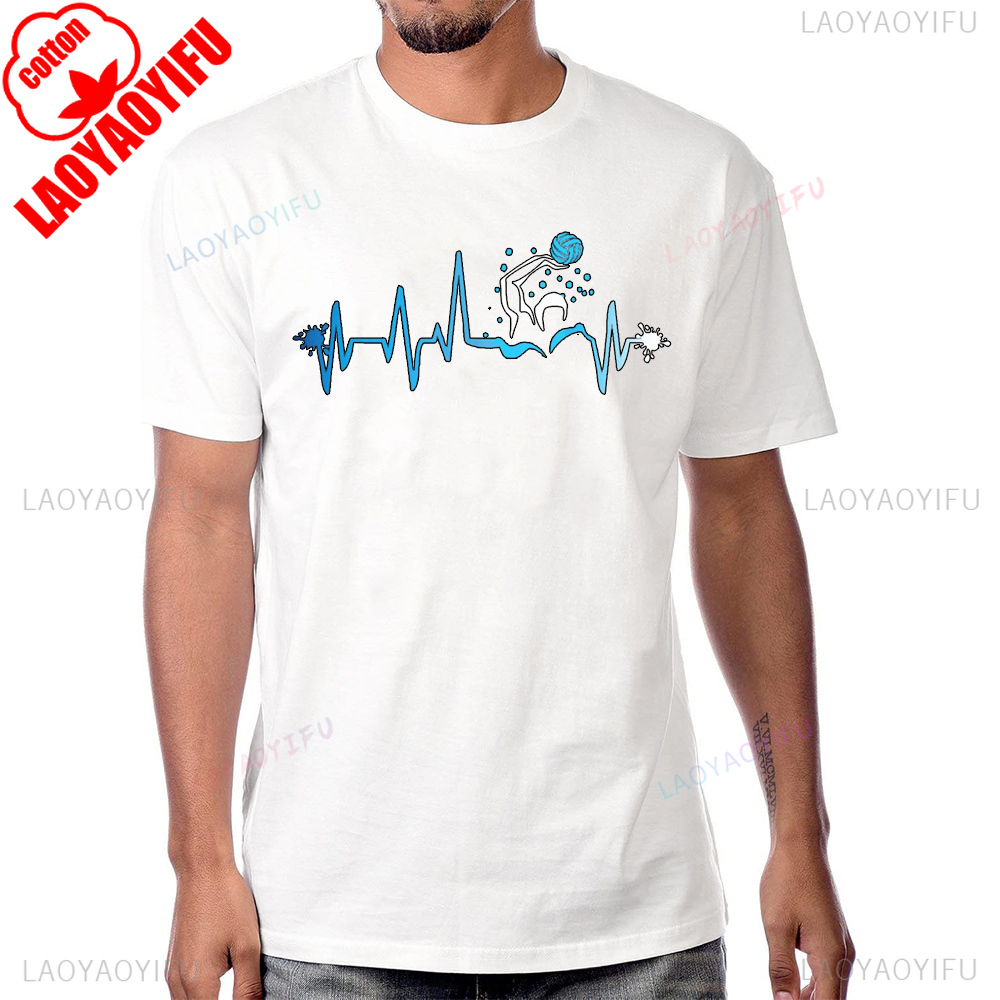 Women'S Fashion Graphic Tees - Waterpolo Speler Hartslag Grafisch Gedrukt T-shirt