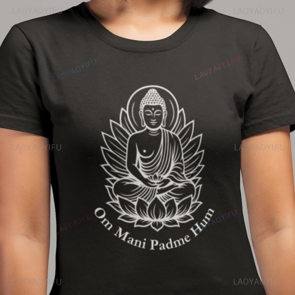 Women'S Fashion Graphic Tees - Boeddha Lotus Meditatie Grafische T-shirt Om