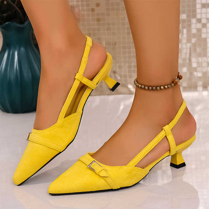 Women'S Fashion Spring 2025 - Mode Gele Hoge Hakken Sandalen voor