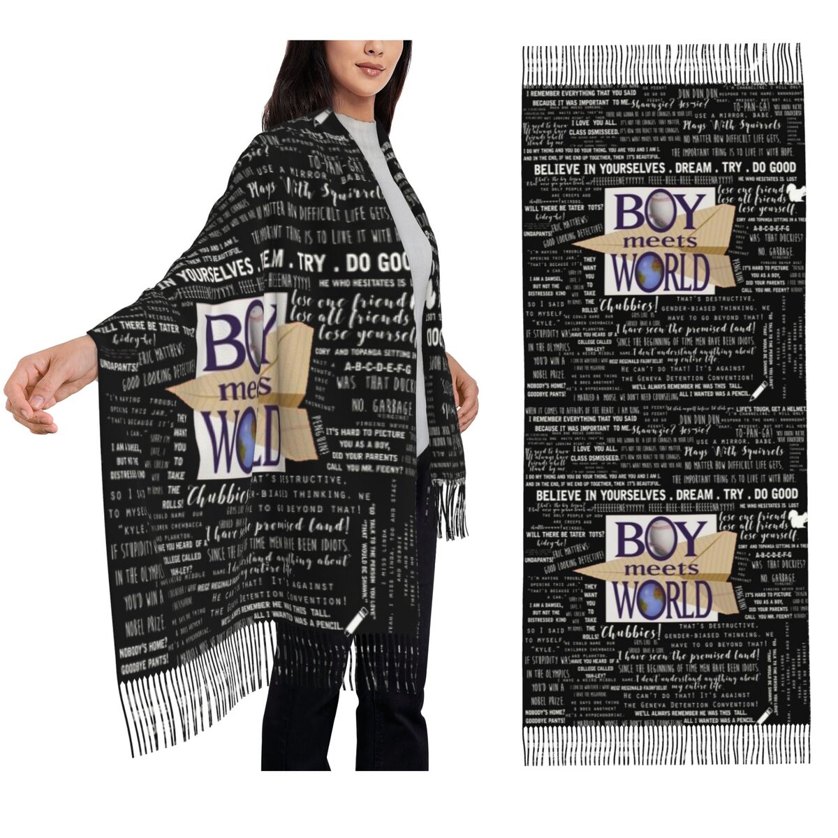 Women Fashion Quotes - Jongen ontmoet wereld Memorable Quotes Sjaal