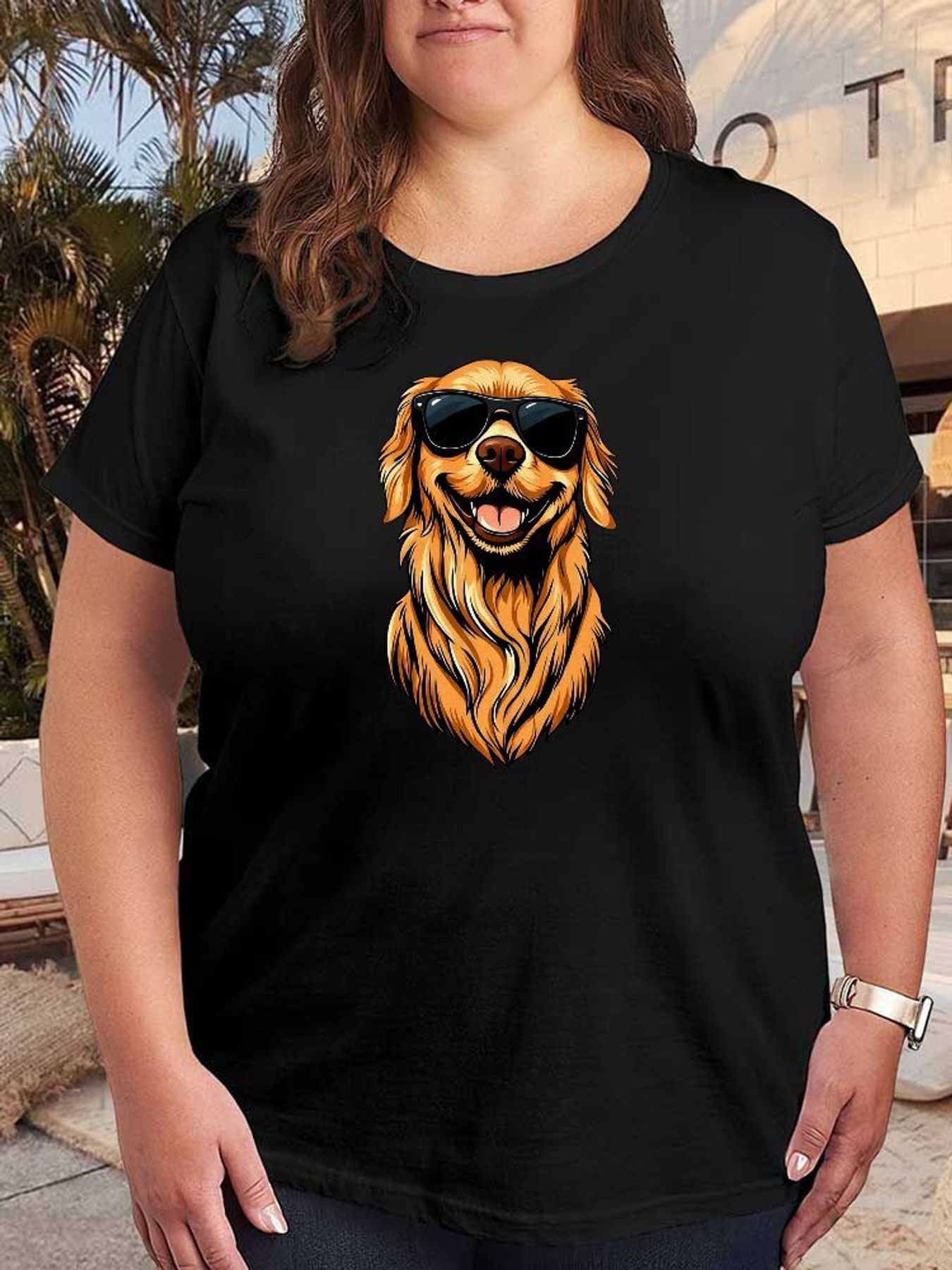 Women'S Fashion Graphic Tees - Grappige Golden Retriever Grafische T-Shirt Damesmode