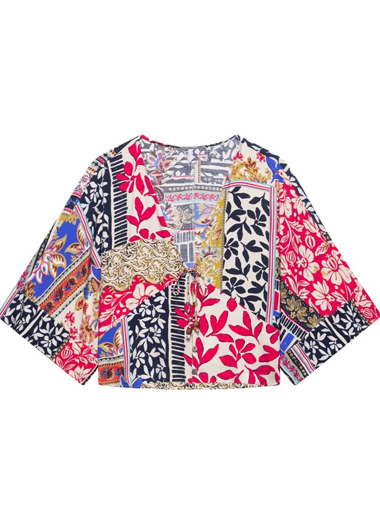 Women'S Fashion Kimono - Zevity Vrouwen Mode V Doek Patchwork