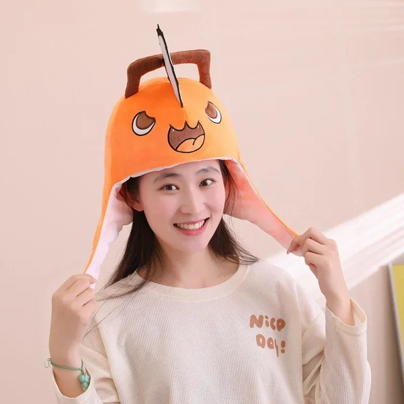 Women Fashion Hats - Anime Chainsaw Man Pochita Cosplay Pluche