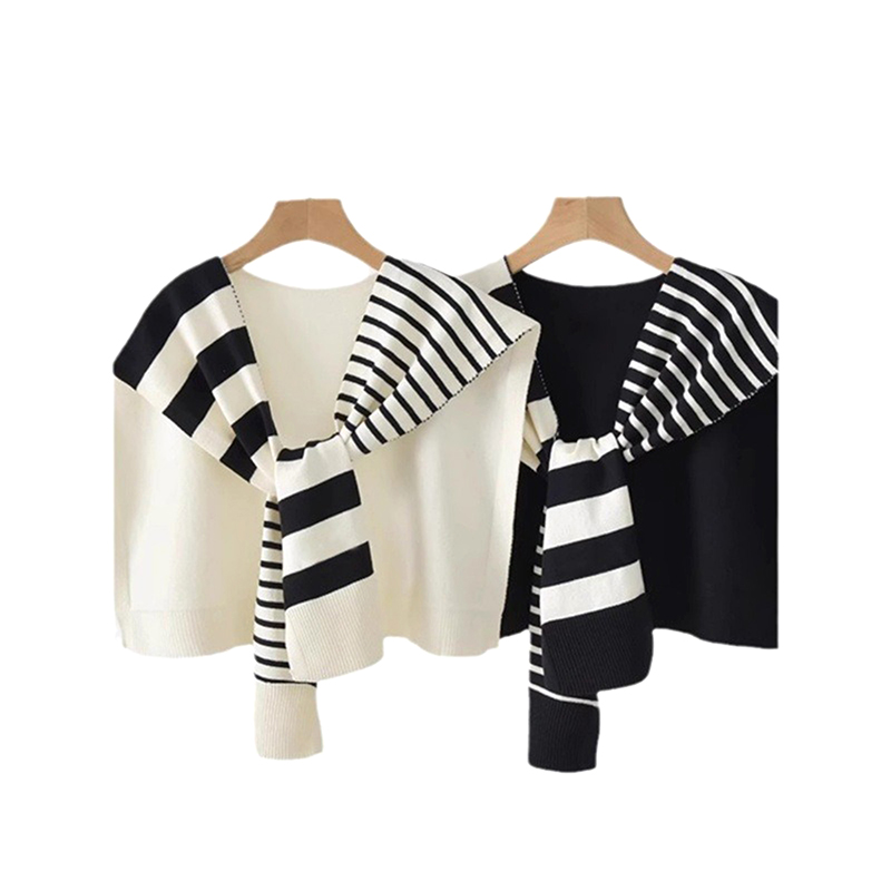 Women'S Fashion Website - Nieuwe Match zwart-wit gebreide gestreepte bijpassende
