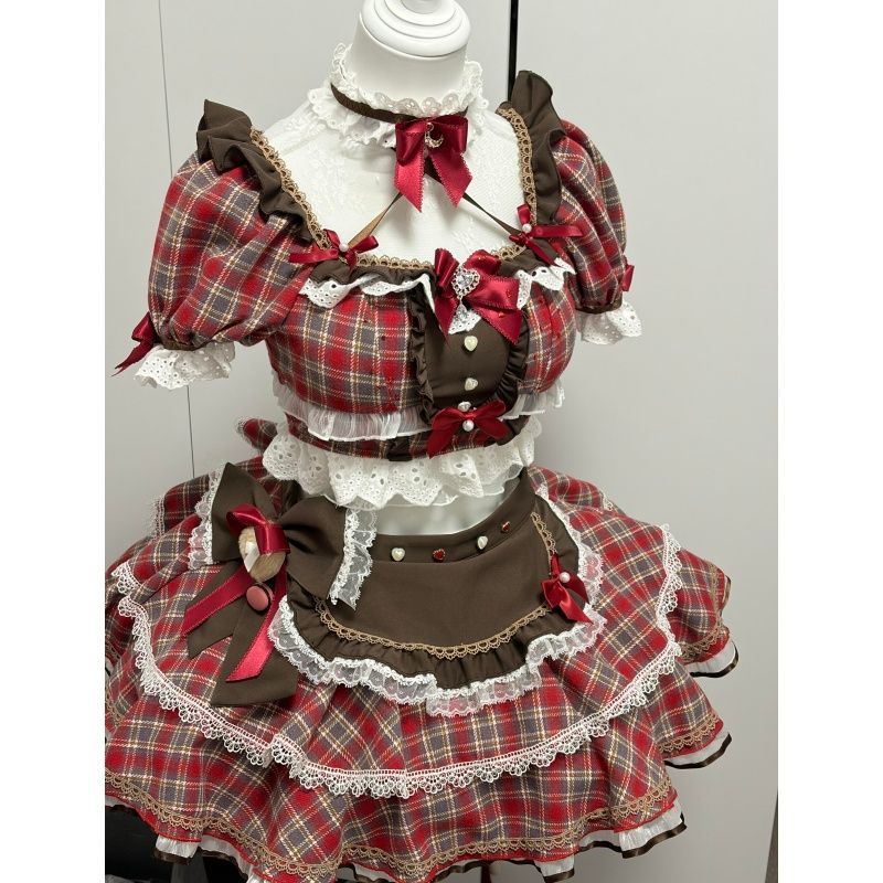 Japanse zoete geruite strik 2- - Women'S Fashion Kilt recensie en prijs