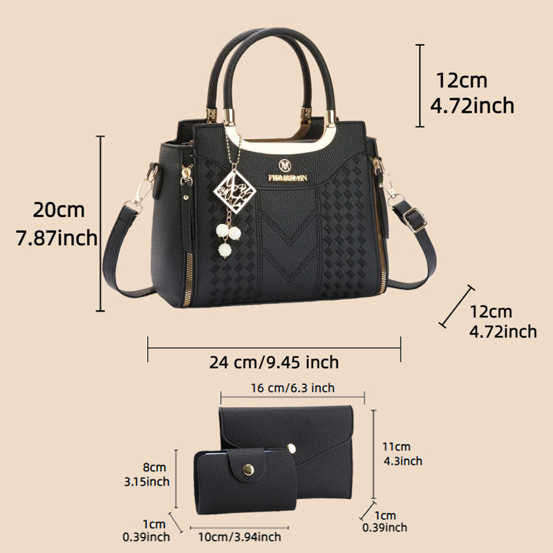 3-delige handtasset van lychee - Crossbody Bag Women recensie en prijs