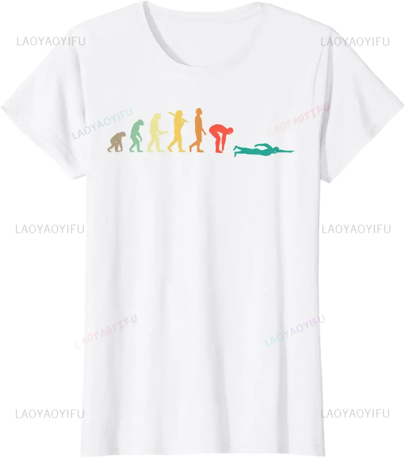 Retro Grafisch Zwemmen Evoluti - Women'S Fashion Graphic Tees recensie en prijs