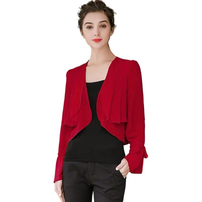 Vrouwen Ruches Mouw dunne chif - Women'S Fashion Kimono recensie en prijs
